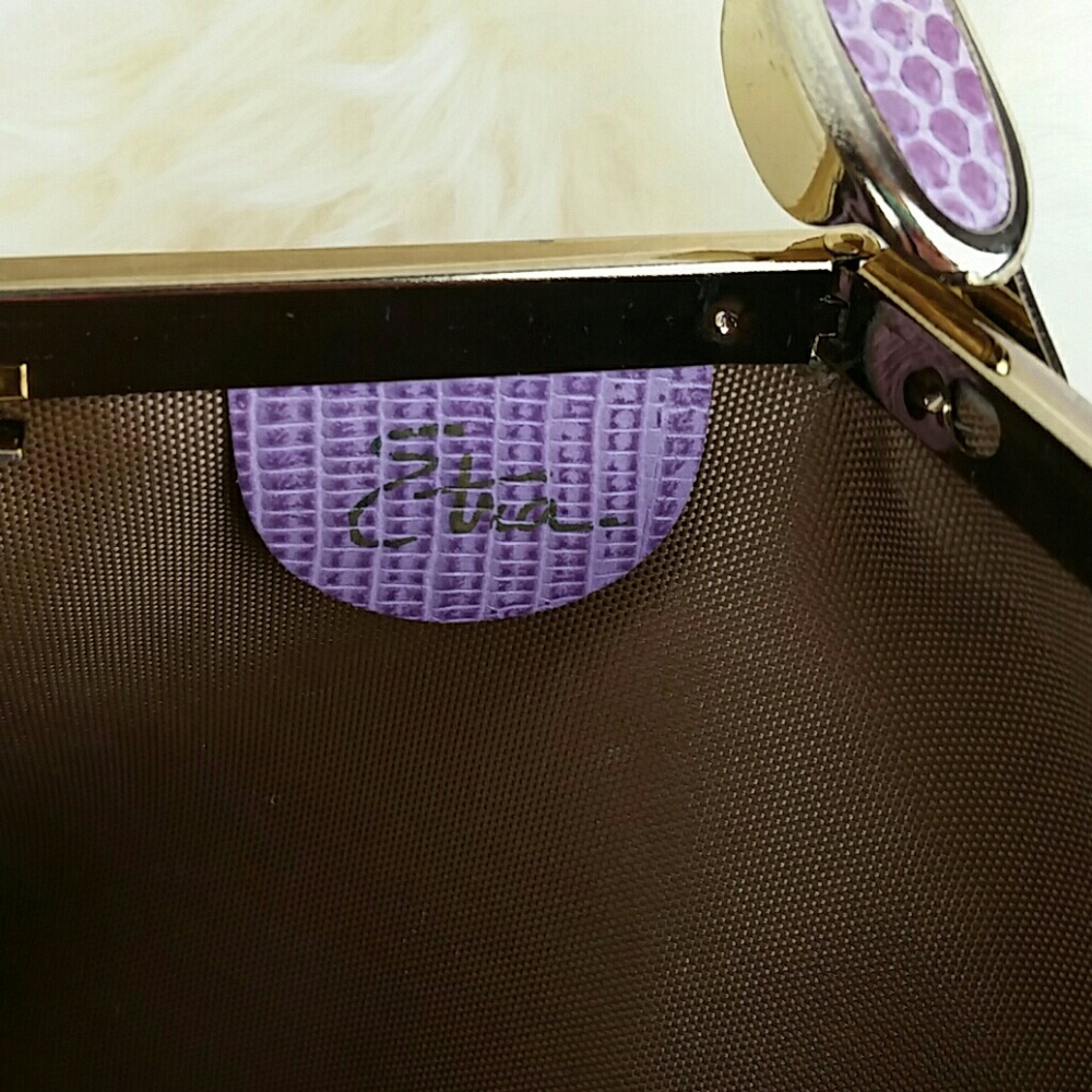 Etra Vintage Pink Snakeskin Clutch/Crossbody - Picture 4 of 8